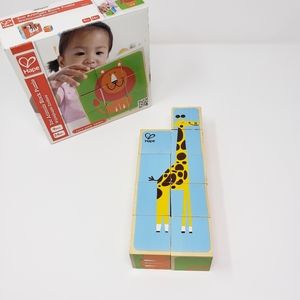 Hape Zoo Animals Block Puzzle Quality Wooden Toy Montessori Friendly